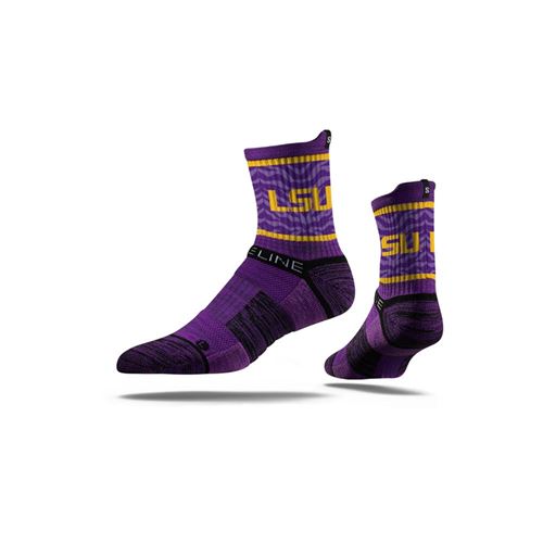 Picture of LSU Sock Purple Stripes Mid Premium Reg