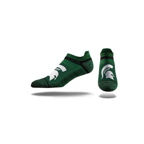 Picture of Michigan State Sock Sparty Green No Show Premium Reg